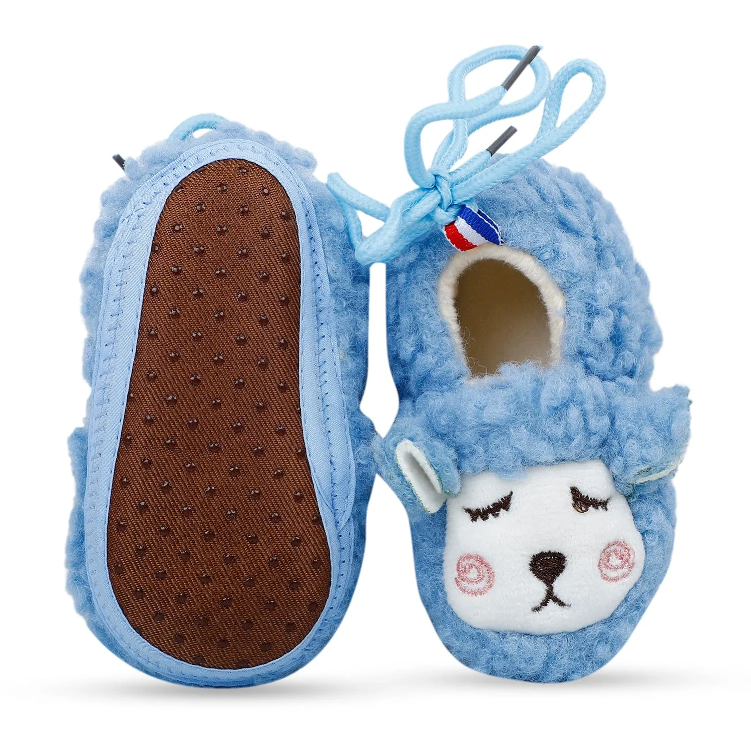 Baby Moo Sheep Warm And Stylish Anti Skid Booties - Blue