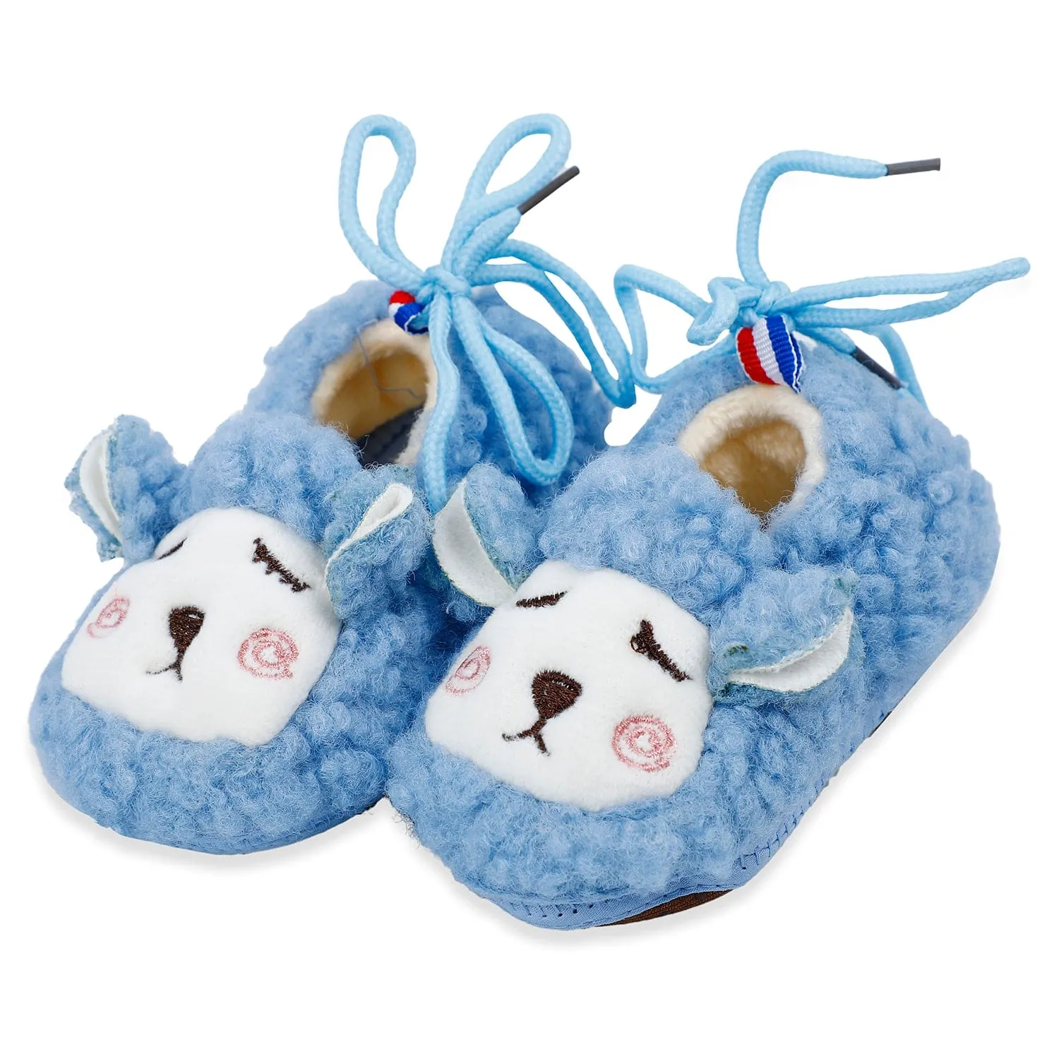 Baby Moo Sheep Warm And Stylish Anti Skid Booties - Blue