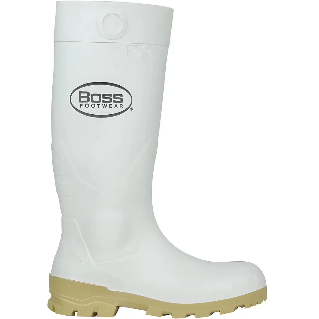 Boss 380-900/9 16" White PVC Plain Toe Boot