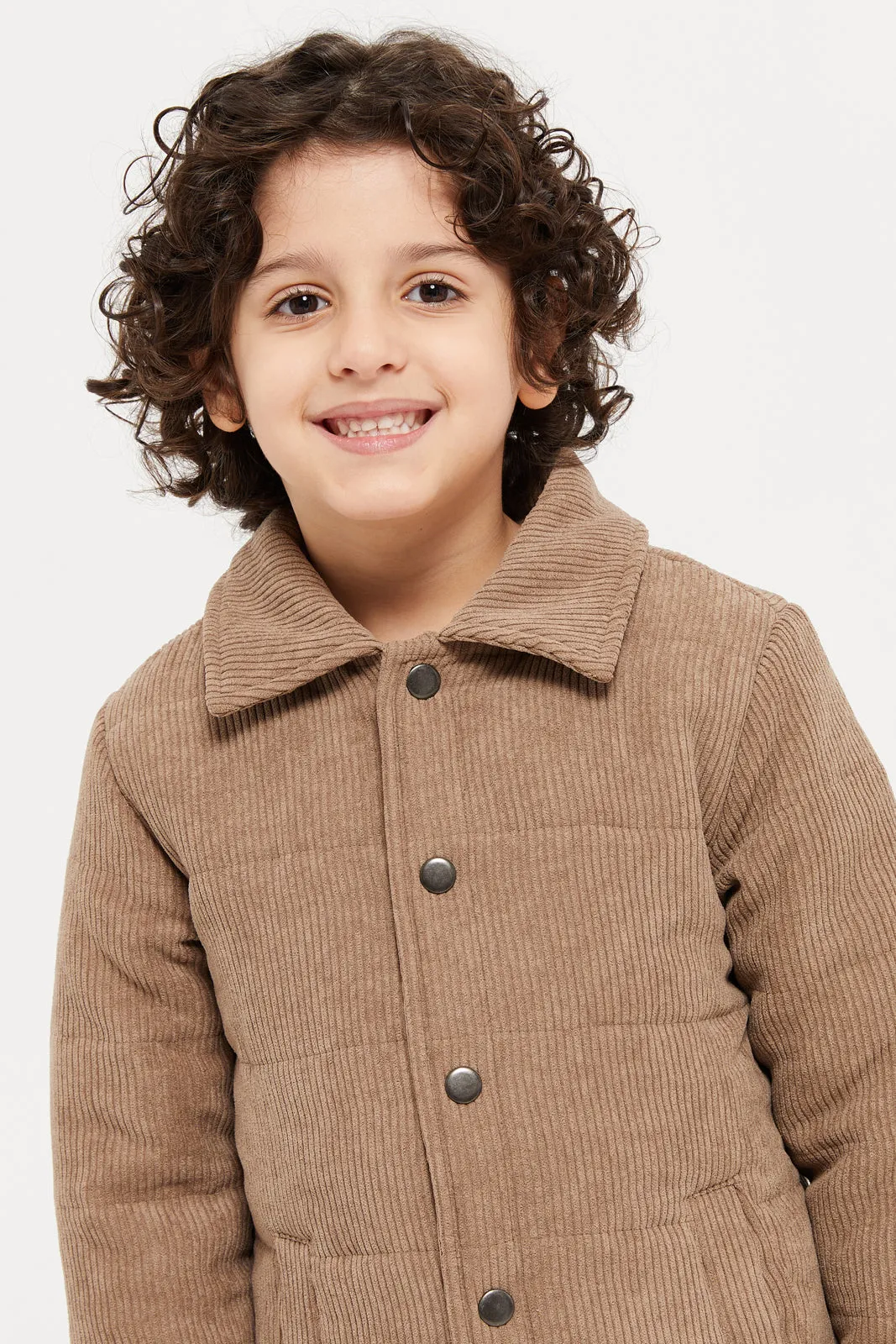 Boys Brown Puffer Jacket