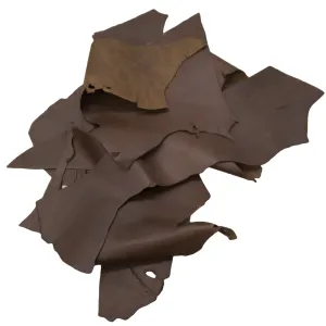 Brown 1-3 Sq Ft, 3-6 oz , Oil Tanned Remnant Bags