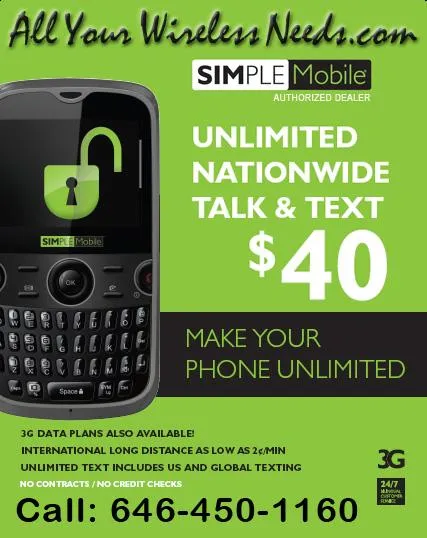 BYOP = Simple Mobile 2 Lines Family $75 Unlimited Everything Plan   5GB Hotspot   2 Sim Card   2 New Number