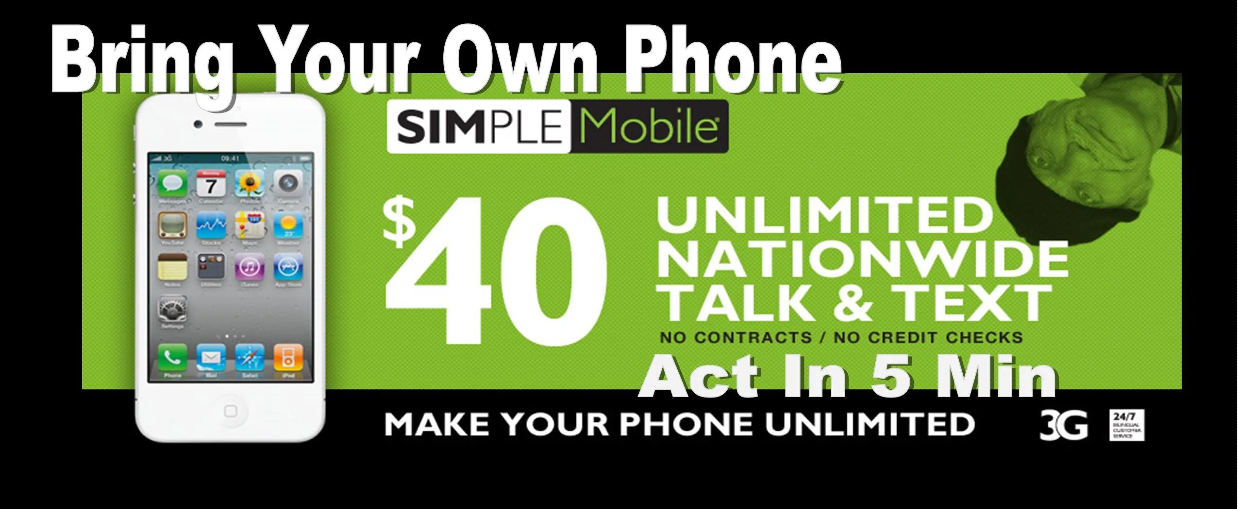 BYOP = Simple Mobile 2 Lines Family $75 Unlimited Everything Plan   5GB Hotspot   2 Sim Card   2 New Number