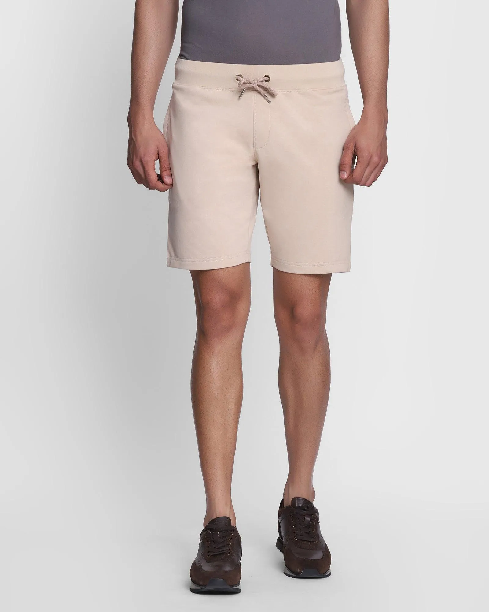 Casual Beige Solid Shorts - Eve