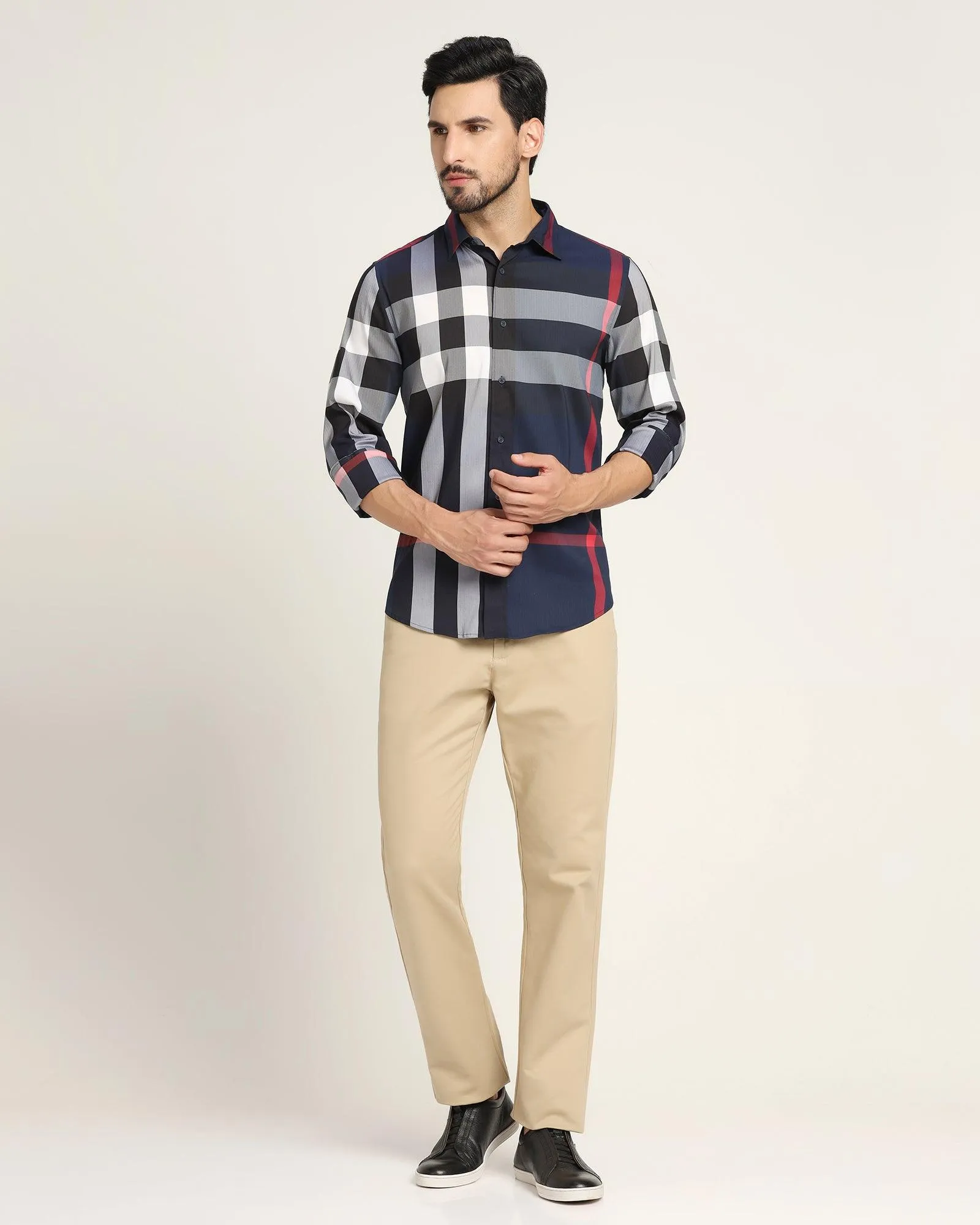 Casual Blue Check Shirt - Moses