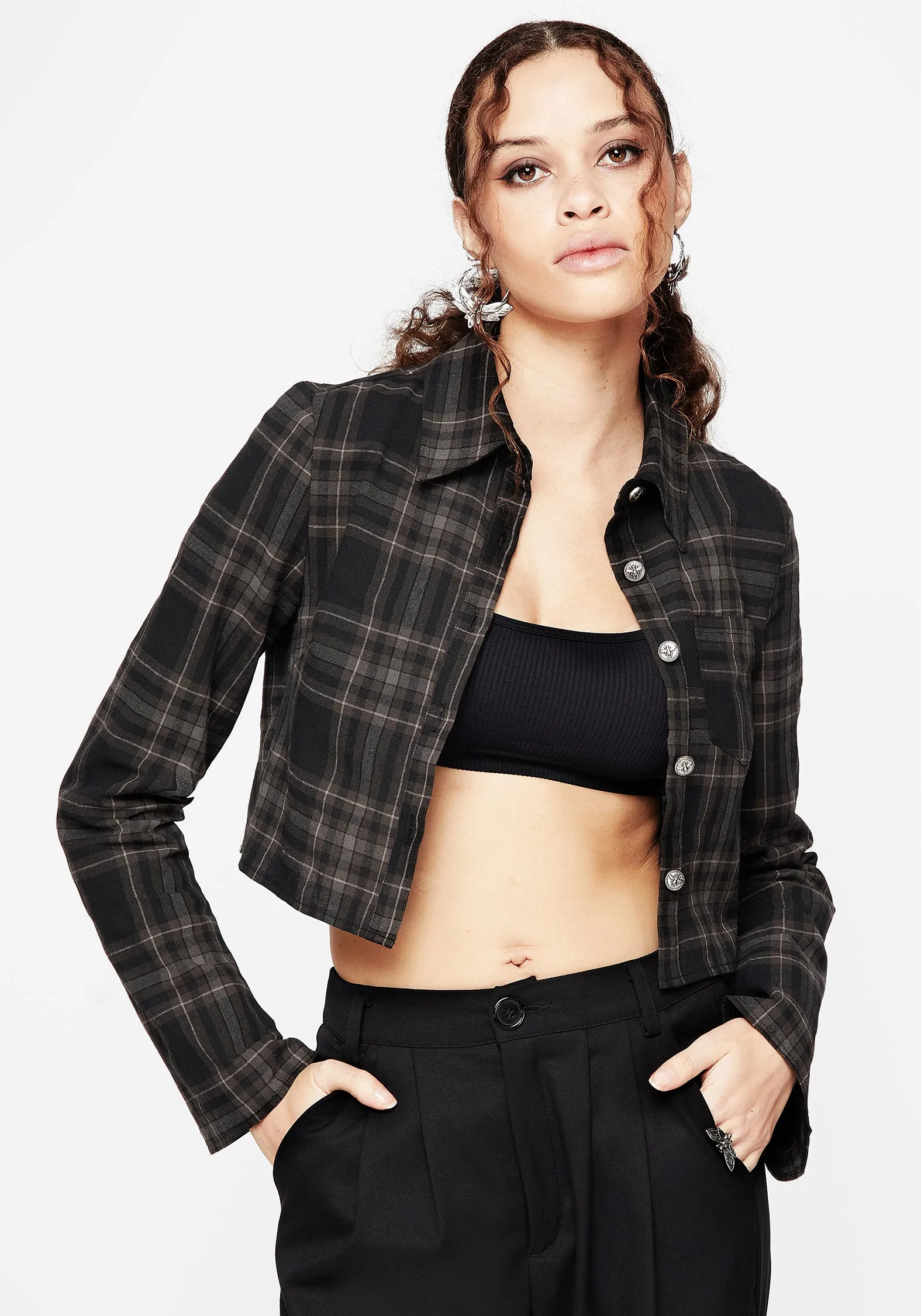 Clover Check Crop Shirt