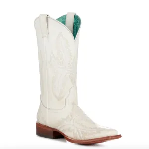 CORRAL WOMEN'S WHITE EMBROIDERY SQUARE TOE WESTERN BOOT - B5009