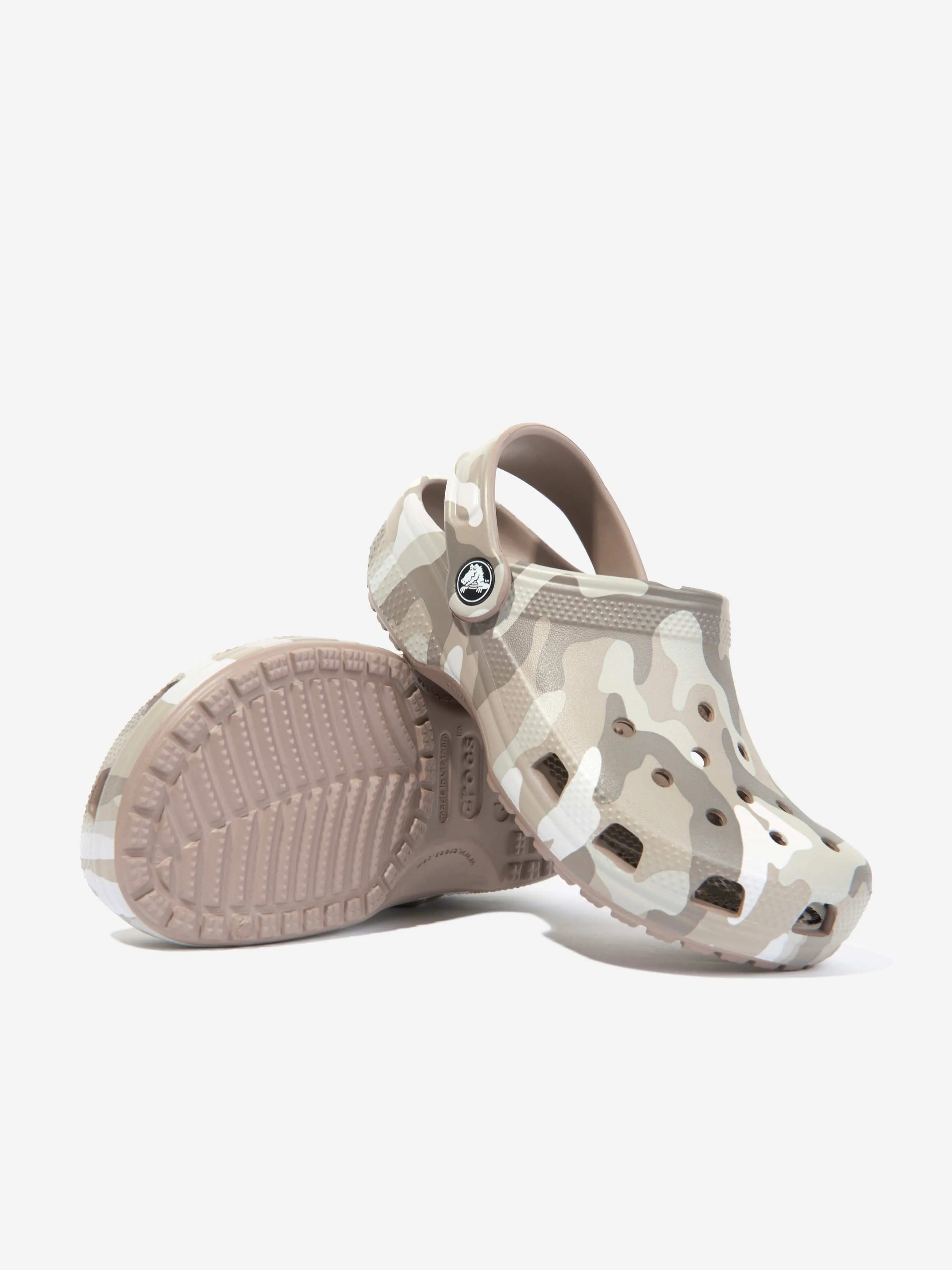 Crocs Kids Classic Camo Clog in Brown