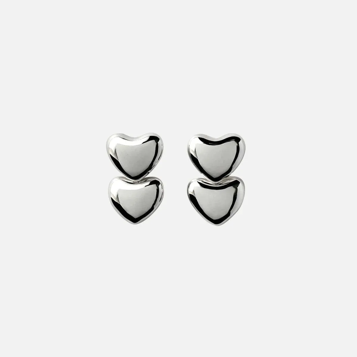 Dual Voluptuous Heart Earrings