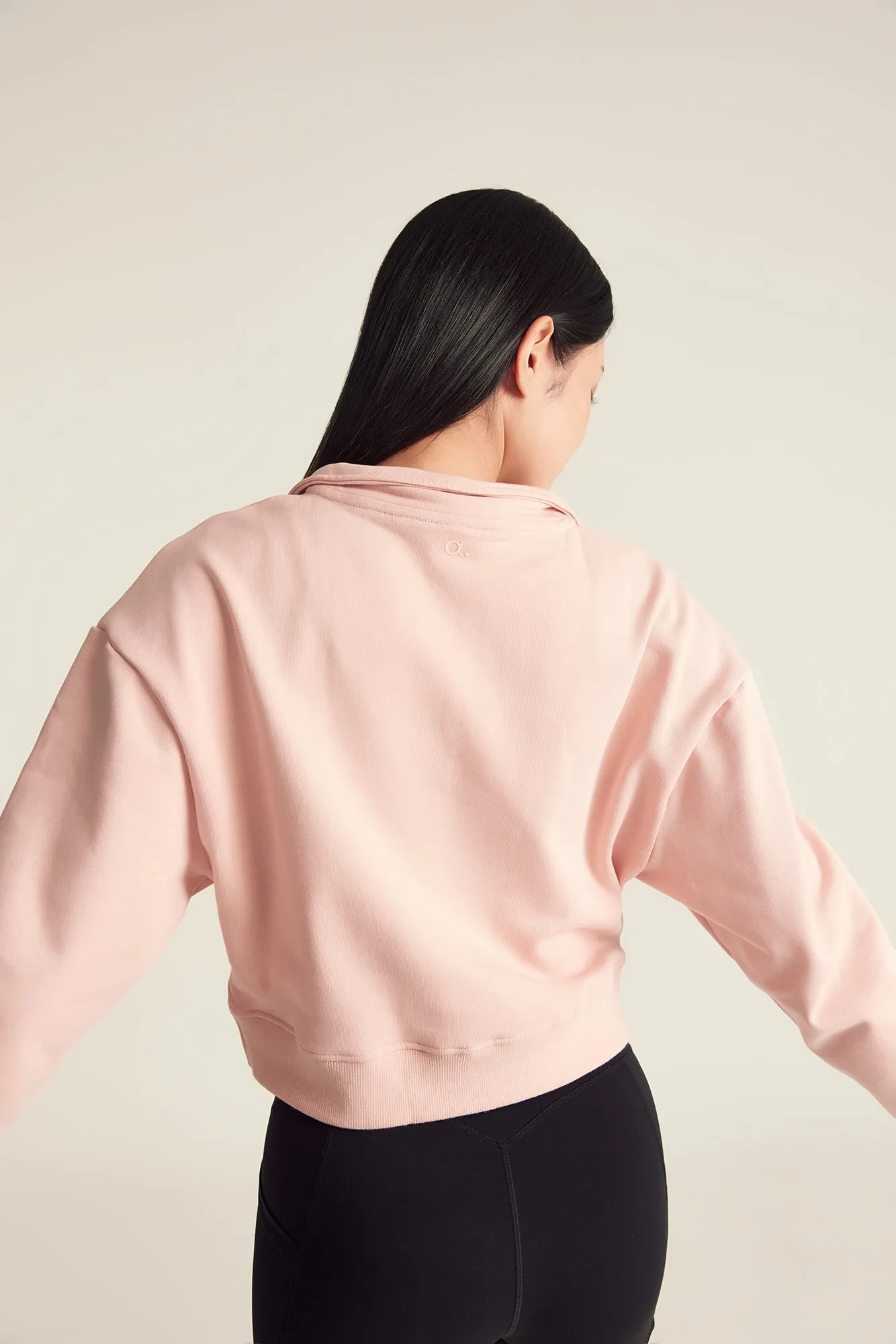 Effortless Half Zip in Dusty Rose