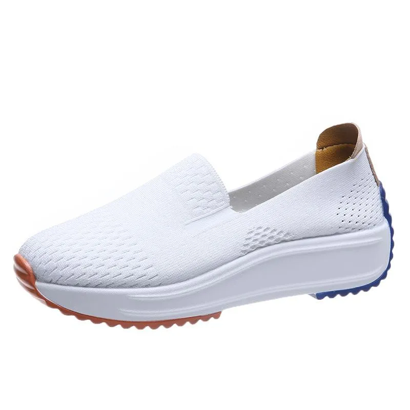 Fly weaving comfortable casual slip on women's shoes