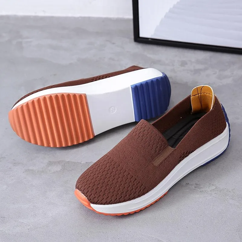 Fly weaving comfortable casual slip on women's shoes