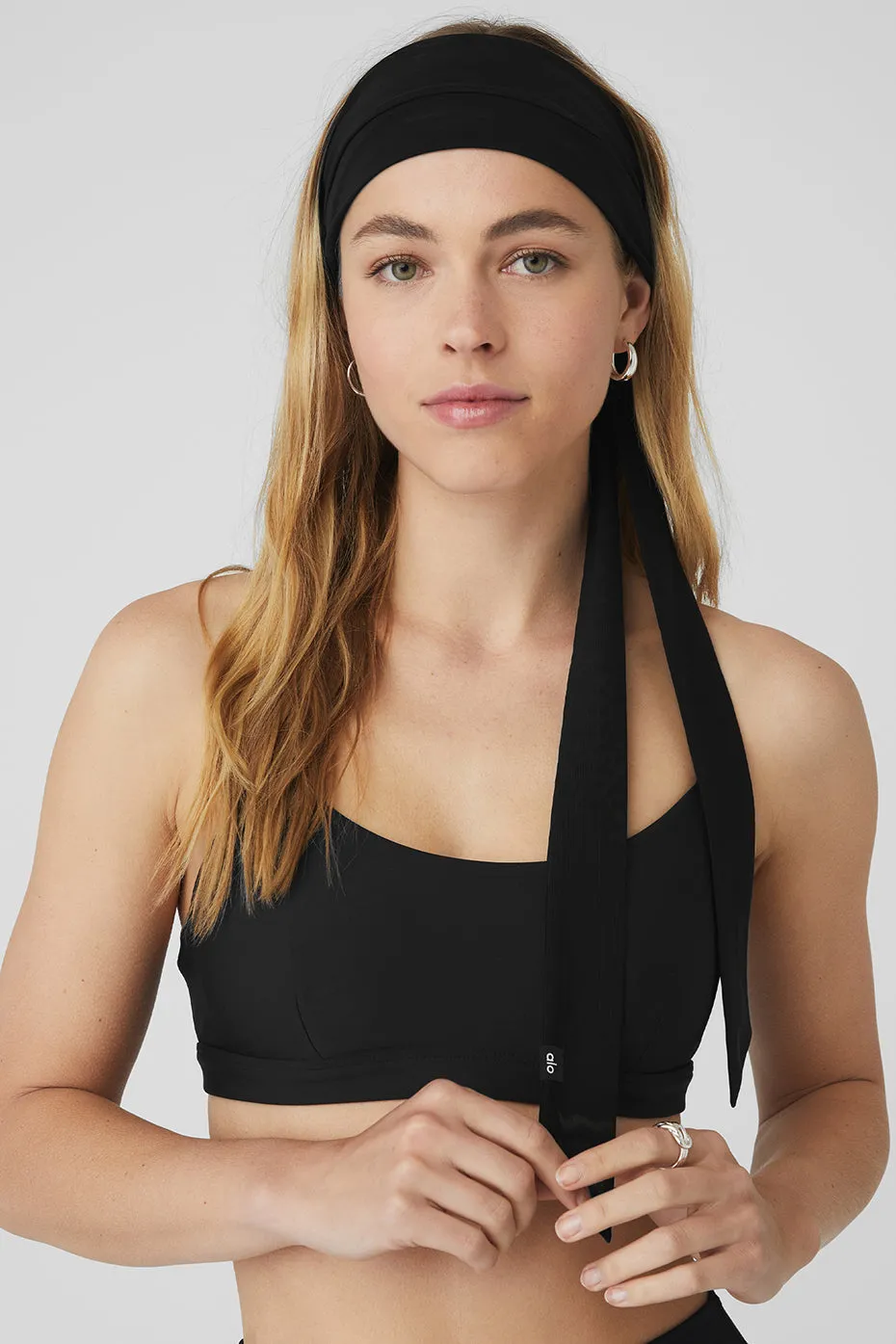 Fresh Mesh Tie Headband - Black