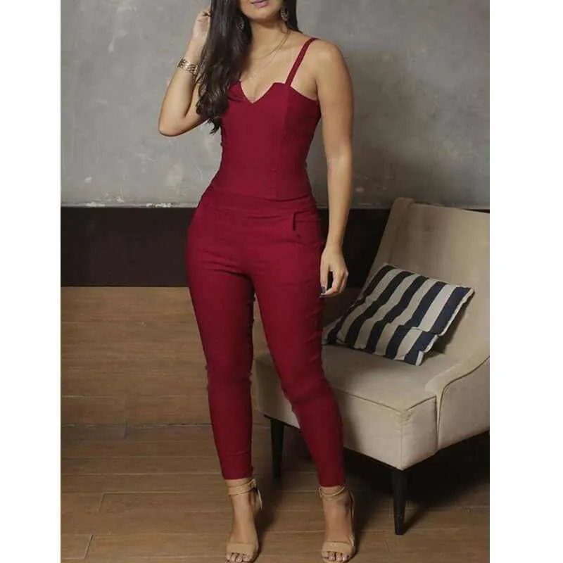 Glow Chic's High Stretch Solid Color Skinny Jumpsuit