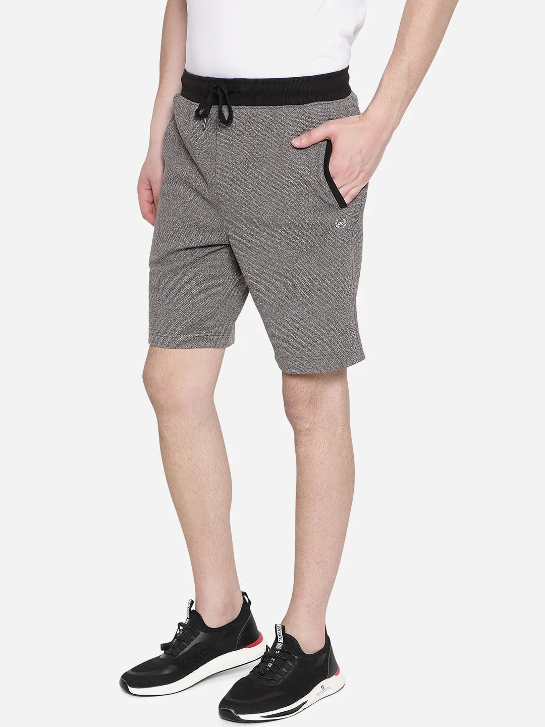 Grey Solid Slim Fit Shorts | JadeBlue