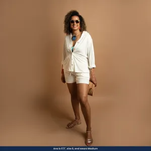 Lena - Button-Up Shirt and Shorts Set (Two-Piece Set)