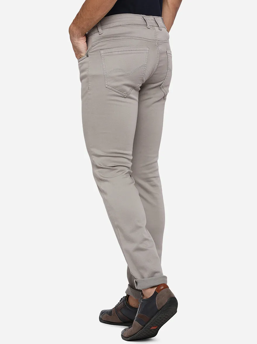 Light Grey Washed Slim Fit Jeans | JadeBlue