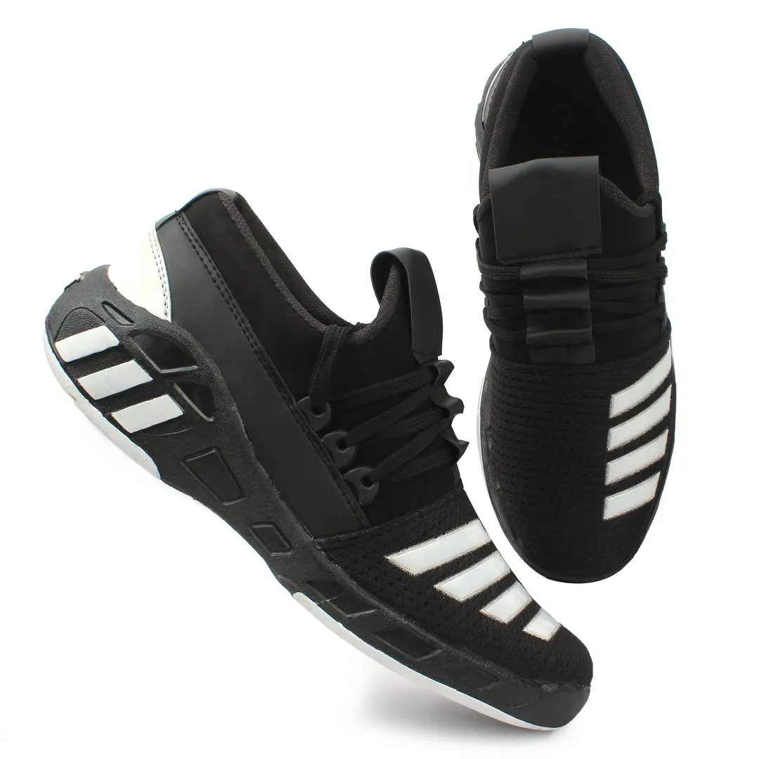 Men's Black Synthetic Sport Sneakers