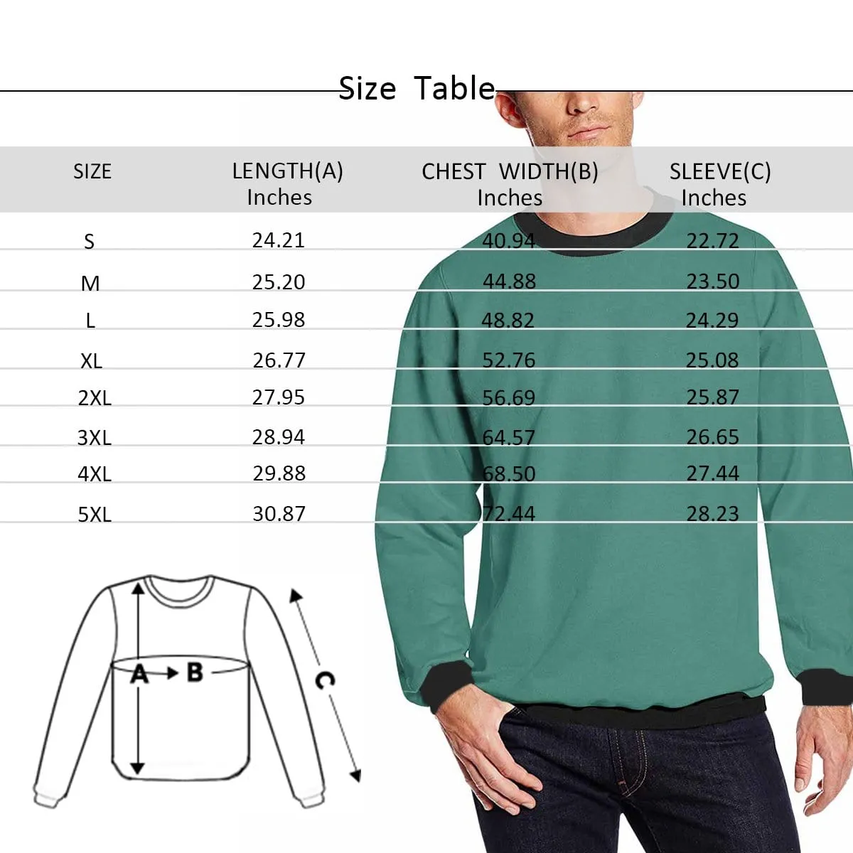 Men's Custom Face Loose Sweatshirt With Football Pattern Personalized Face Loose Crew Neck Sweatshirt