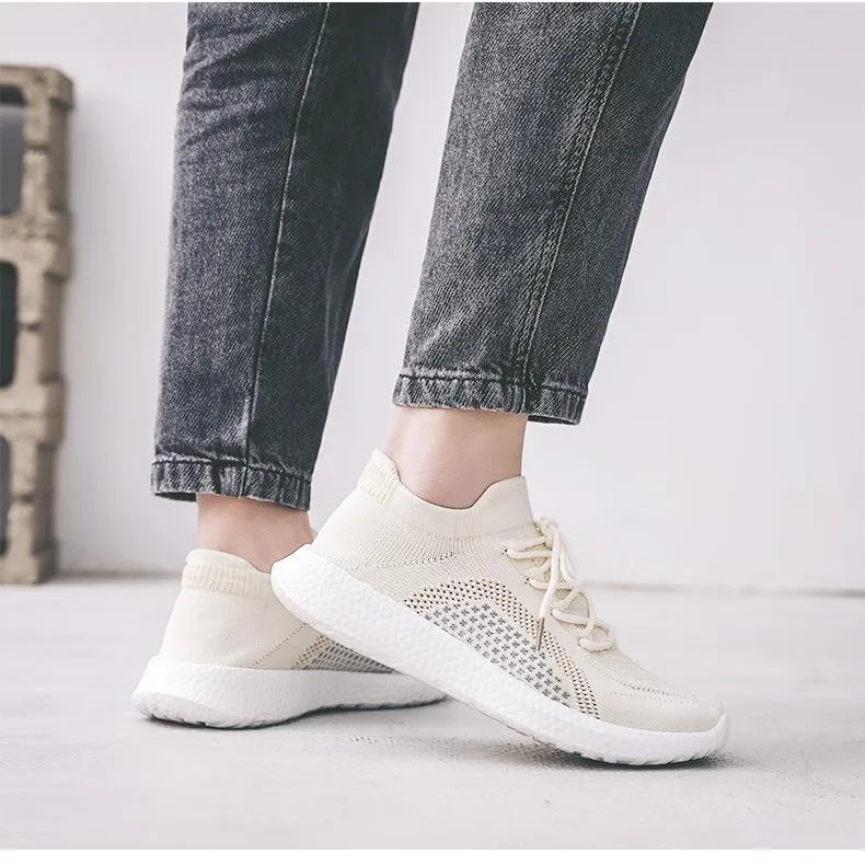 Men's fly-woven rubber foam sole sneakers