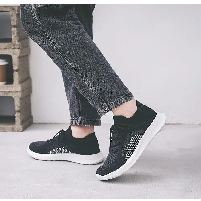 Men's fly-woven rubber foam sole sneakers