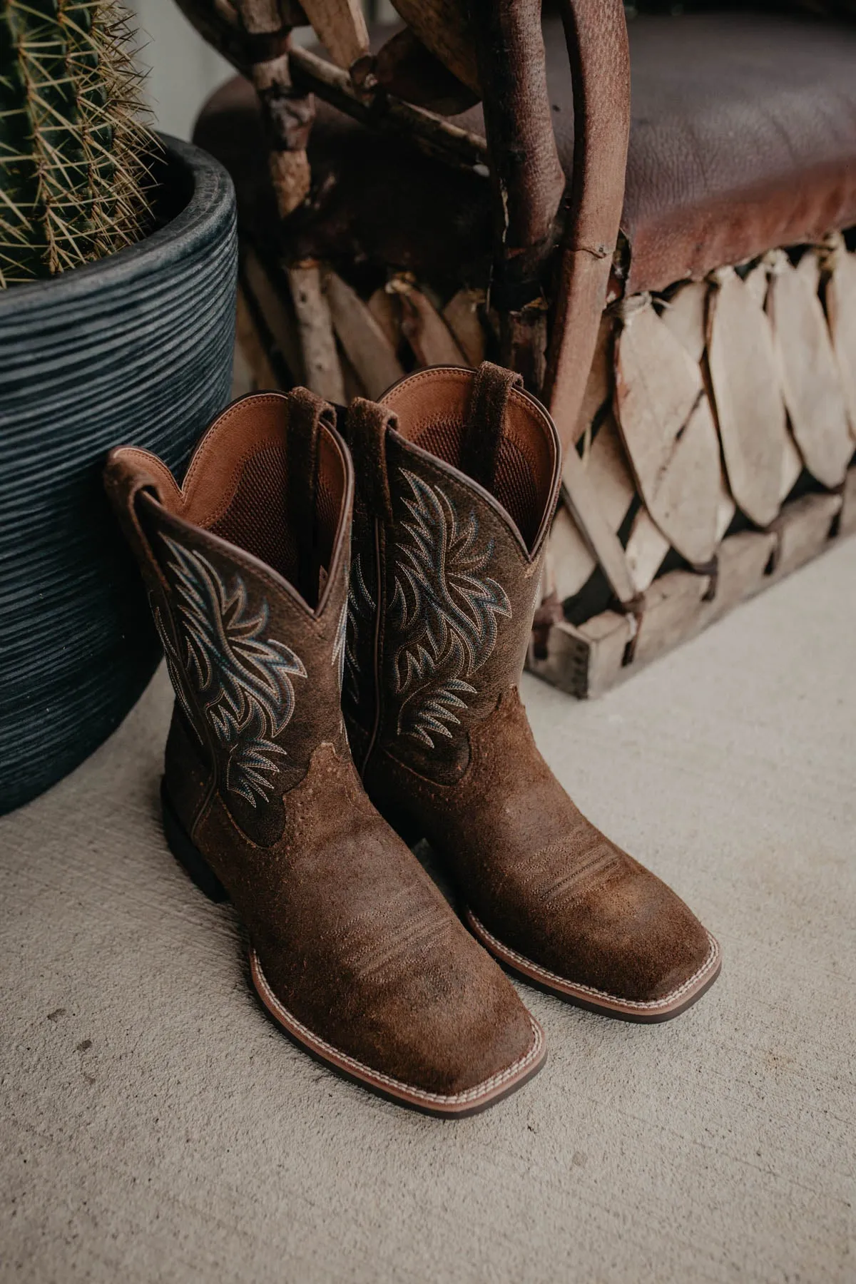 Men's 'Sport' Wide Square Toe Western Boot by Ariat (Sizes 8.5-13; EE Width)