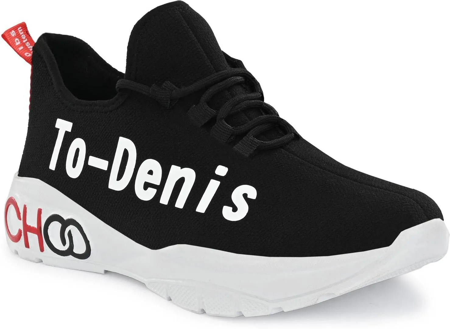 Men's Stylish and Trendy Black Printed Mesh Casual Sneakers