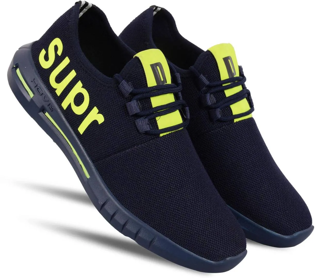 Men's Stylish and Trendy Navy Blue Printed Mesh Casual Sneakers