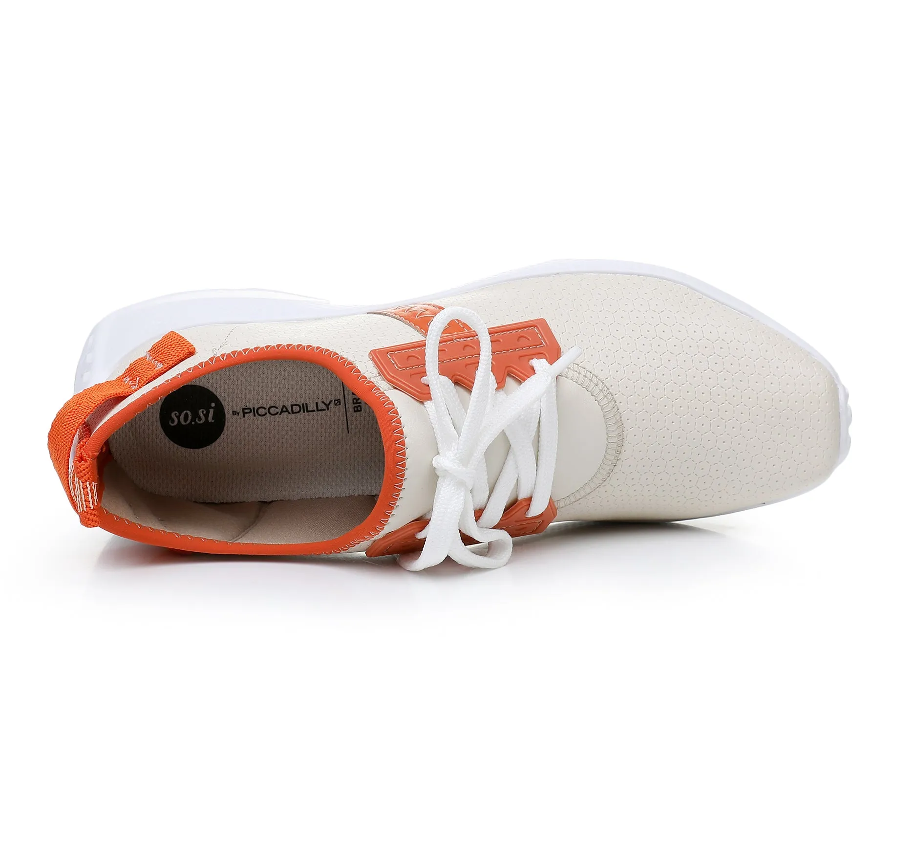 Metropolitan Chunk Lace-Ups - Off-white & Orange (S023003)