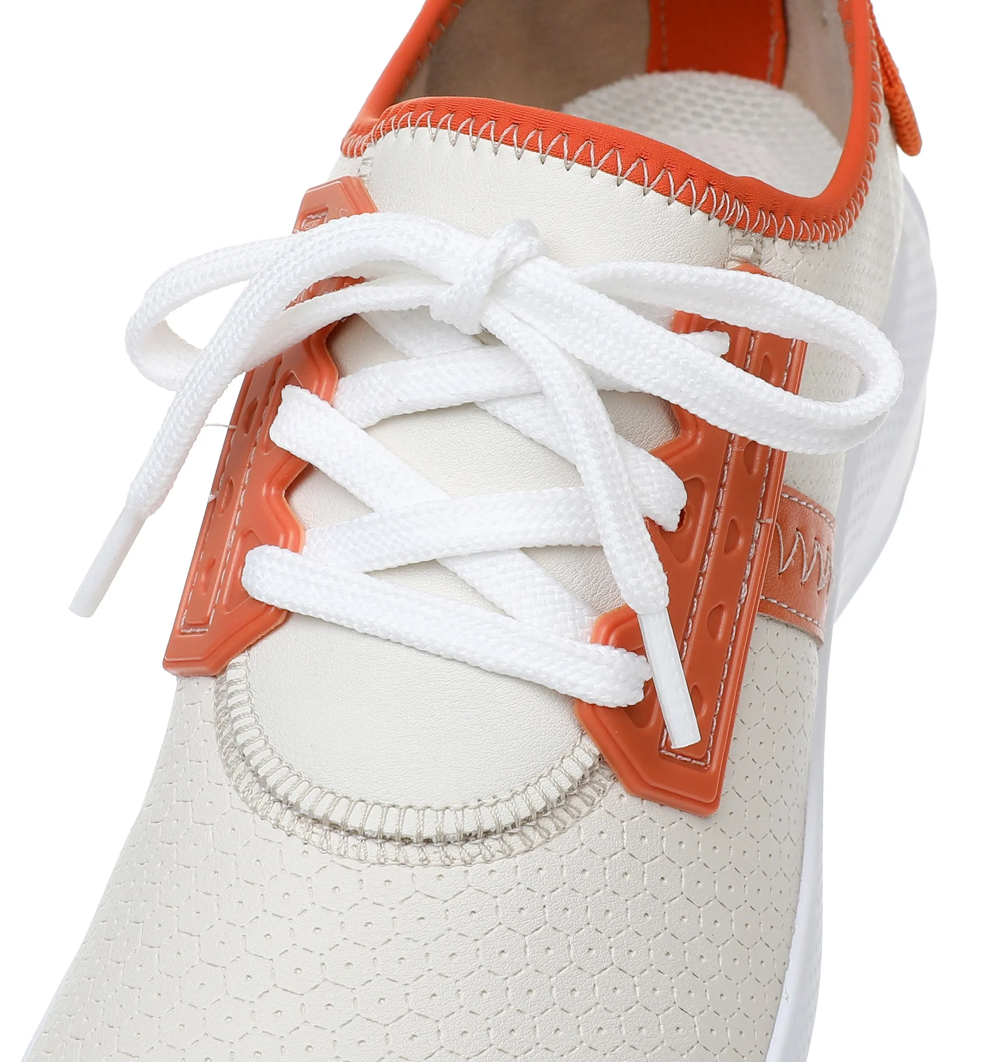 Metropolitan Chunk Lace-Ups - Off-white & Orange (S023003)