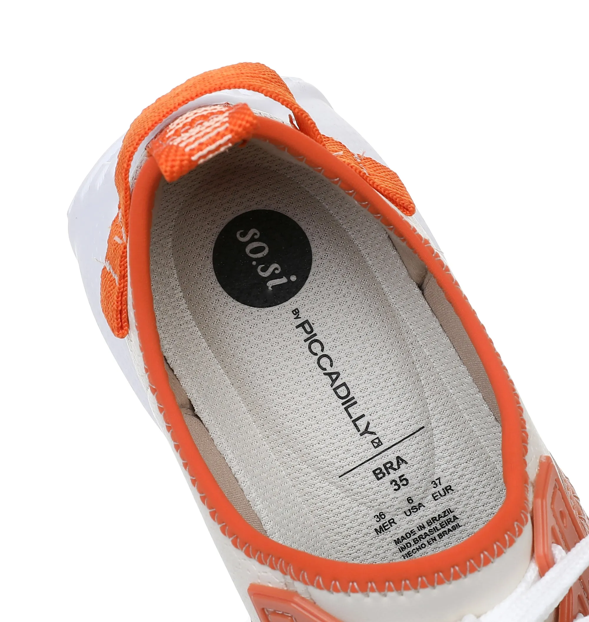 Metropolitan Chunk Lace-Ups - Off-white & Orange (S023003)