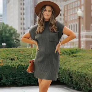 Mock Neck Sweater Dress