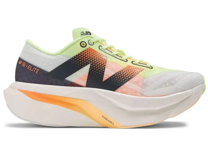 New Balance | FuelCell SuperComp Elite v4 | Women's | White/Bleached Lime Glo/Hot Mango