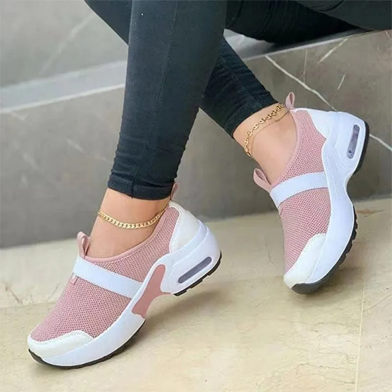 OCW Women's Thick Soled Casual Flat Arch Support Air Cushion Sneakers