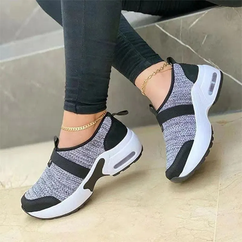 OCW Women's Thick Soled Casual Flat Arch Support Air Cushion Sneakers