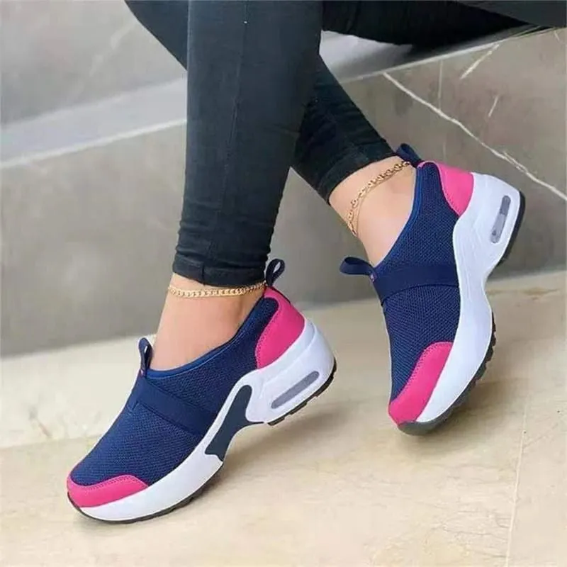 OCW Women's Thick Soled Casual Flat Arch Support Air Cushion Sneakers