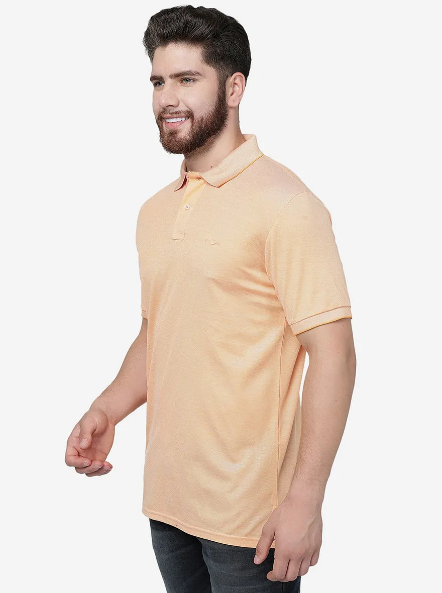 Orange Solid Slim Fit Polo T-Shirt | JadeBlue