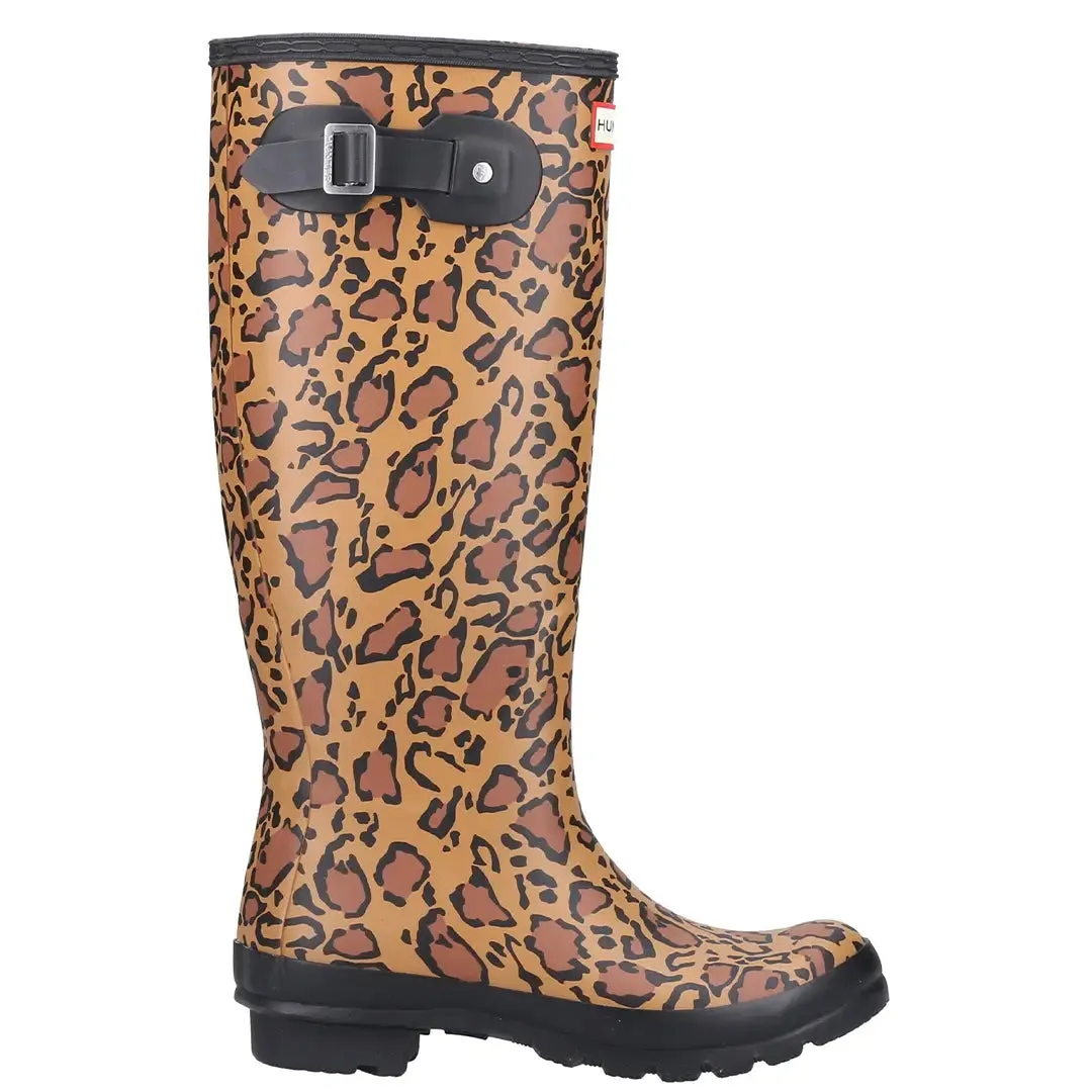 Original Tall Leopard Print Boot - Rich Tan/Saddle/Black by Hunter