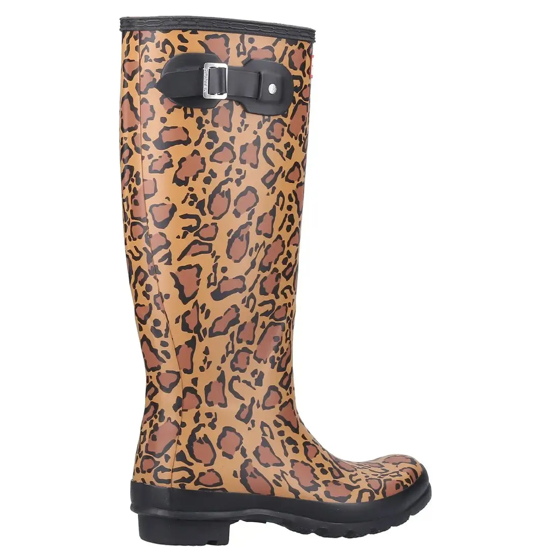 Original Tall Leopard Print Boot - Rich Tan/Saddle/Black by Hunter