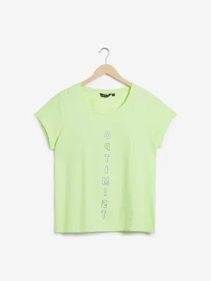 Sassy Soda Curves Lime Green Print Edna T-Shirt