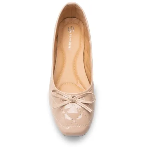 Sixth Street Women's Casual Comfortable and Lightweight Ballerina Ballet Flats - Beige- (Size-36) - SXT 029