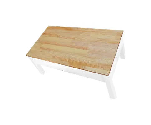 Sleek Natural Wood Rectangle Coffee Table