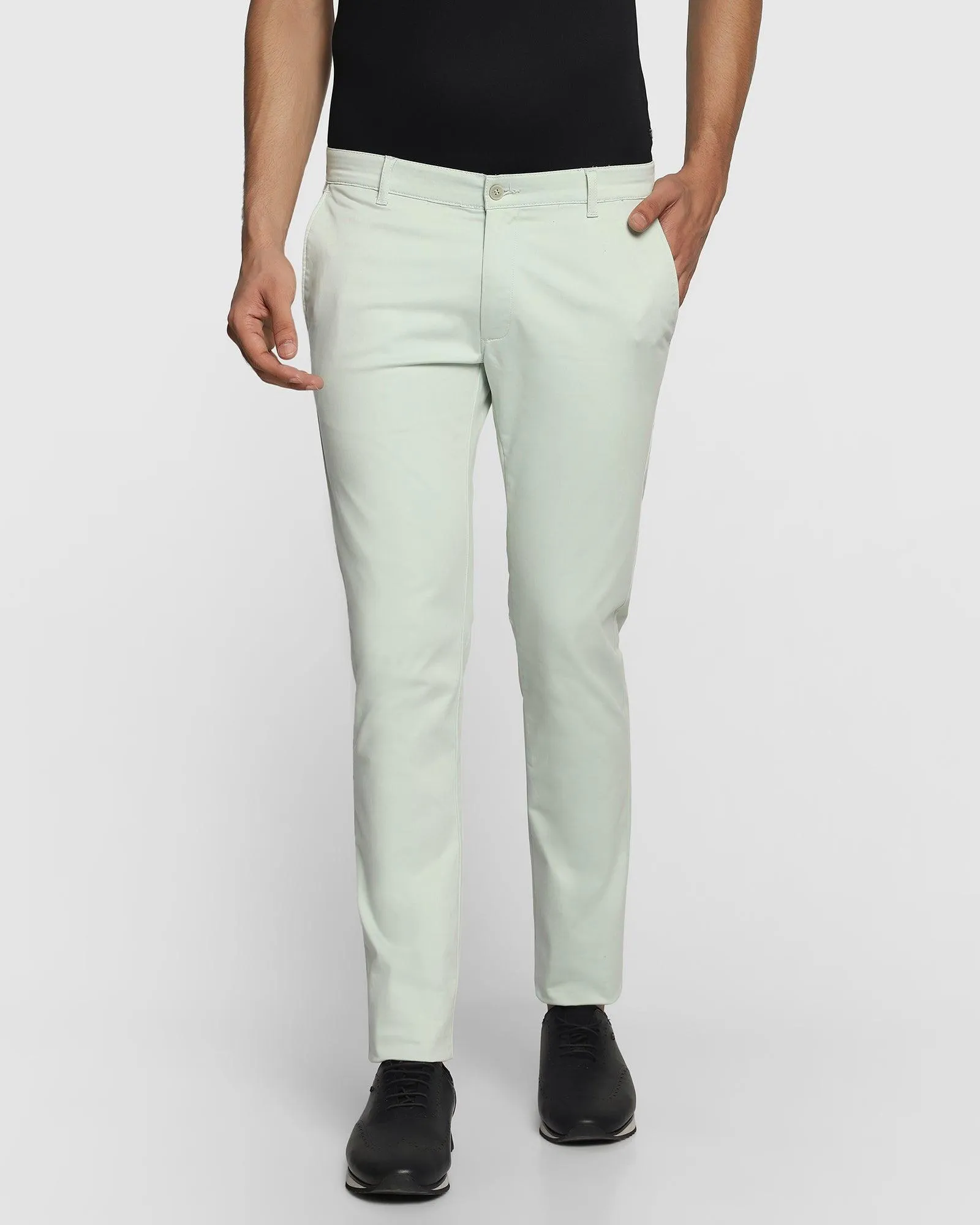 Slim Fit B-91 Casual Light Green Solid Khakis - Cultron