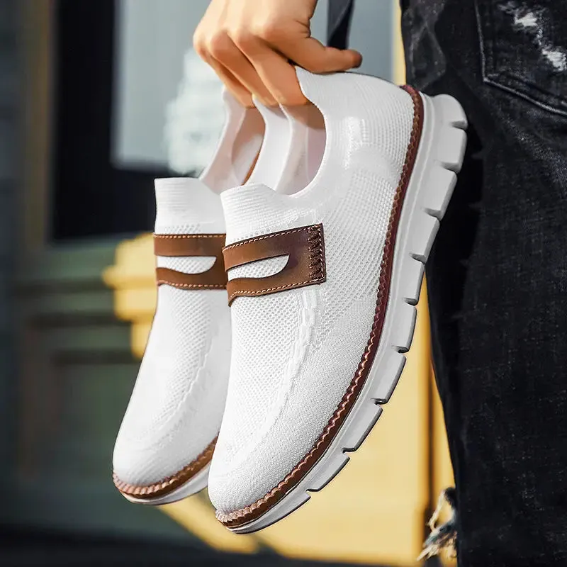 Slip On Mesh Breathable Sneakers - White