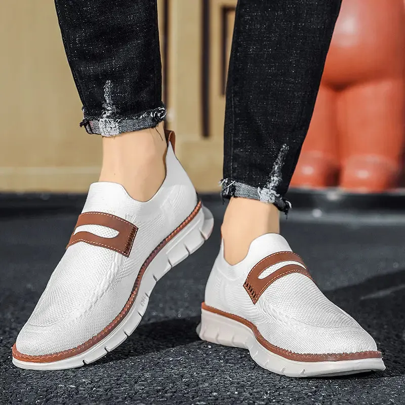 Slip On Mesh Breathable Sneakers - White