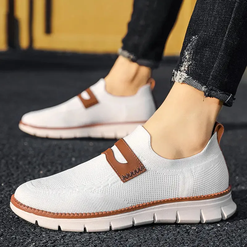 Slip On Mesh Breathable Sneakers - White