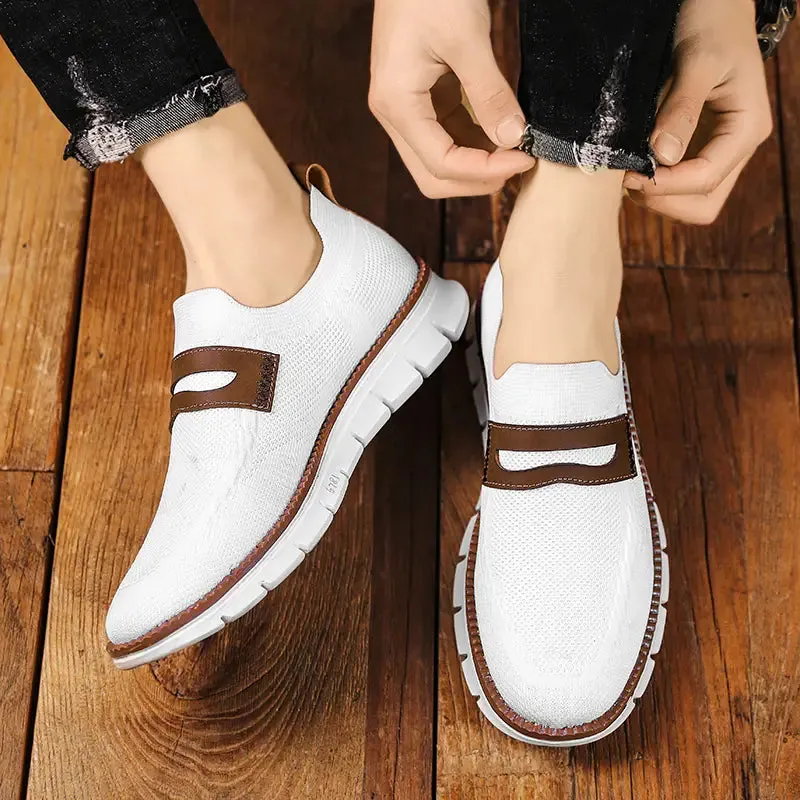 Slip On Mesh Breathable Sneakers - White