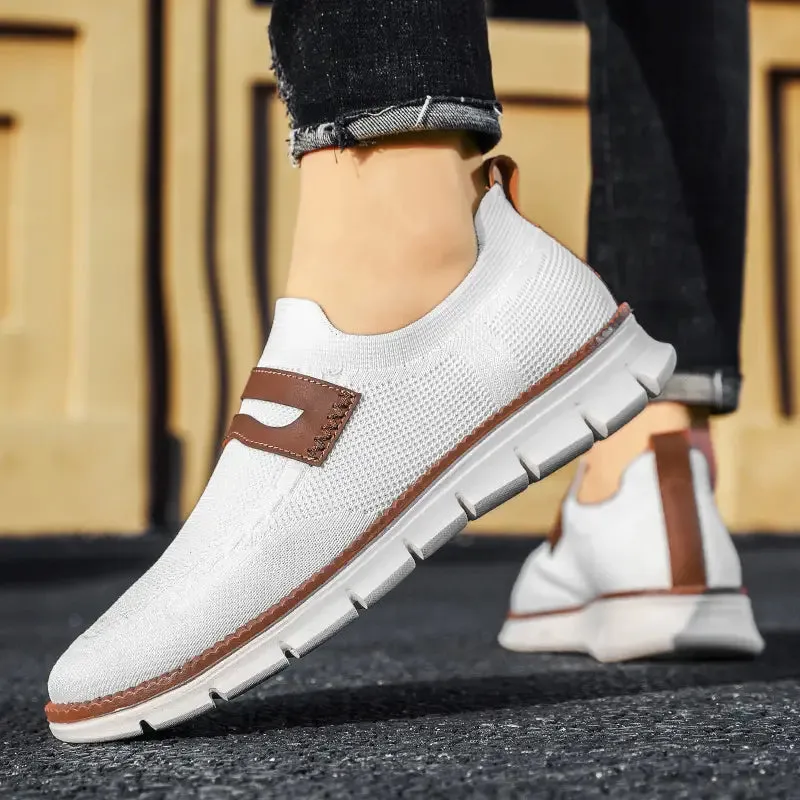 Slip On Mesh Breathable Sneakers - White