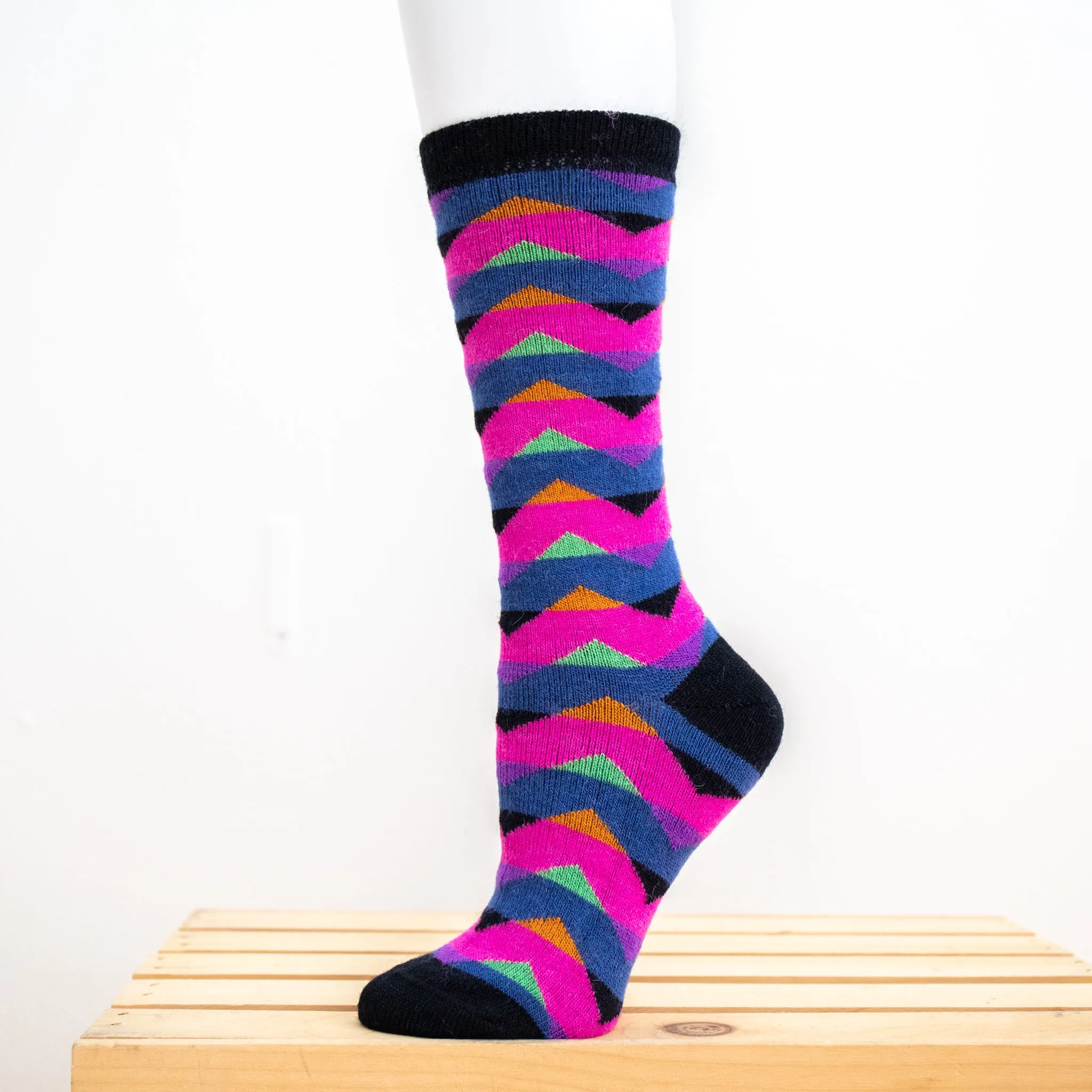 Tey-Art Zig Zag Alpaca Socks