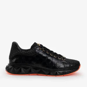 The Caesars Black Leather  Men Sneaker